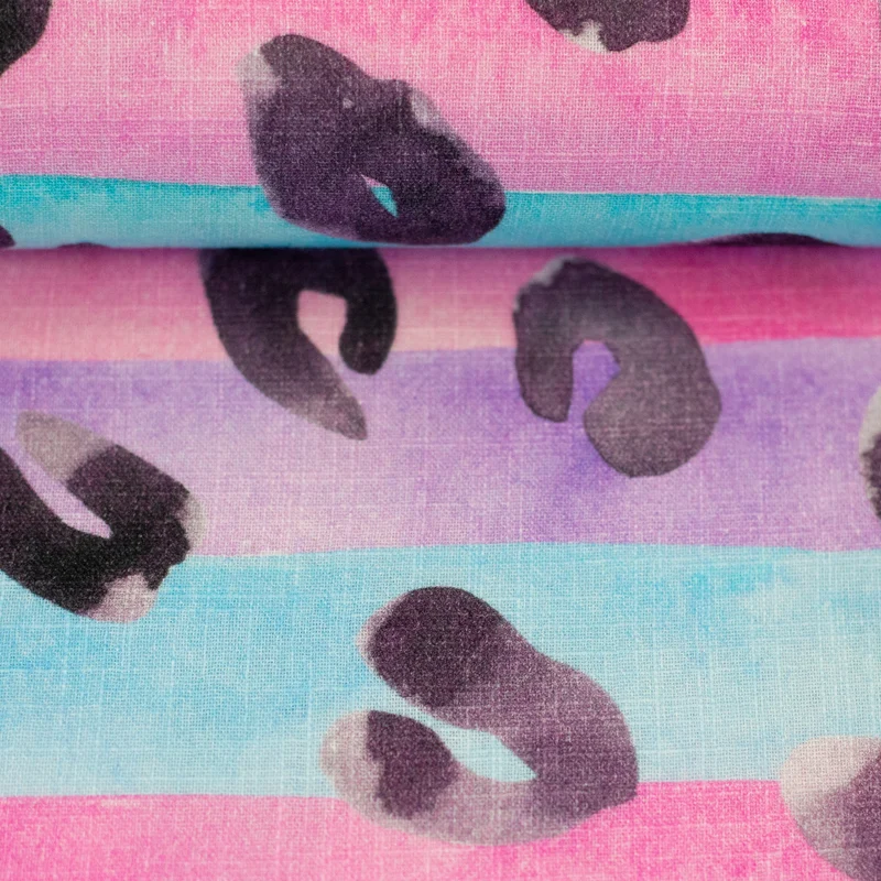 Double Slub Musselin Leo Print by Hip Som Hap