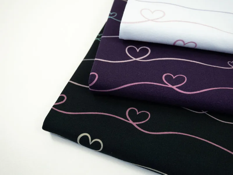Baumwolljersey Scribble Hearts by Mrs Mint Design