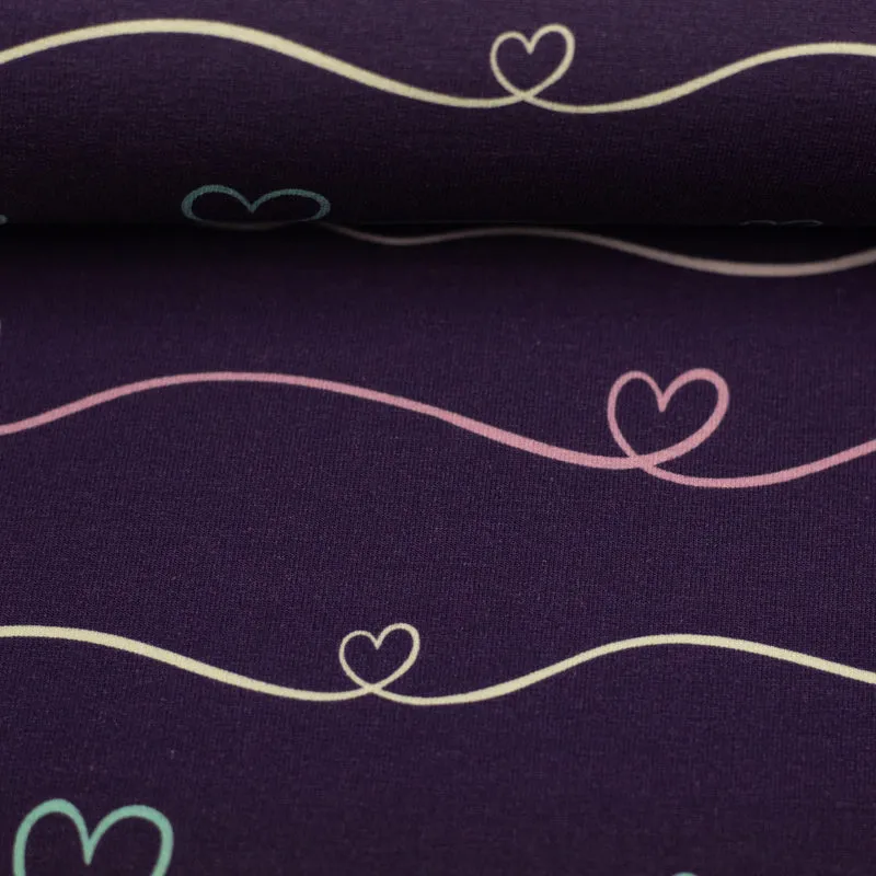 Baumwolljersey Scribble Hearts by Mrs Mint Design