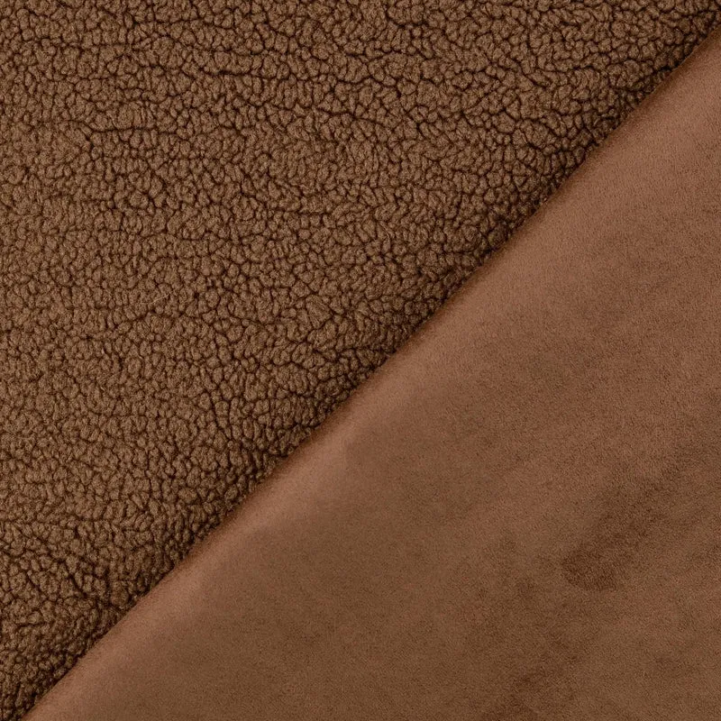 Teddyfleece mit Suedeabseite - braun