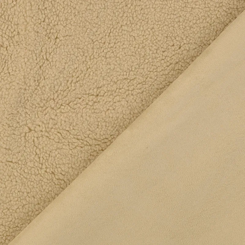 Teddyfleece mit Suedeabseite - sand