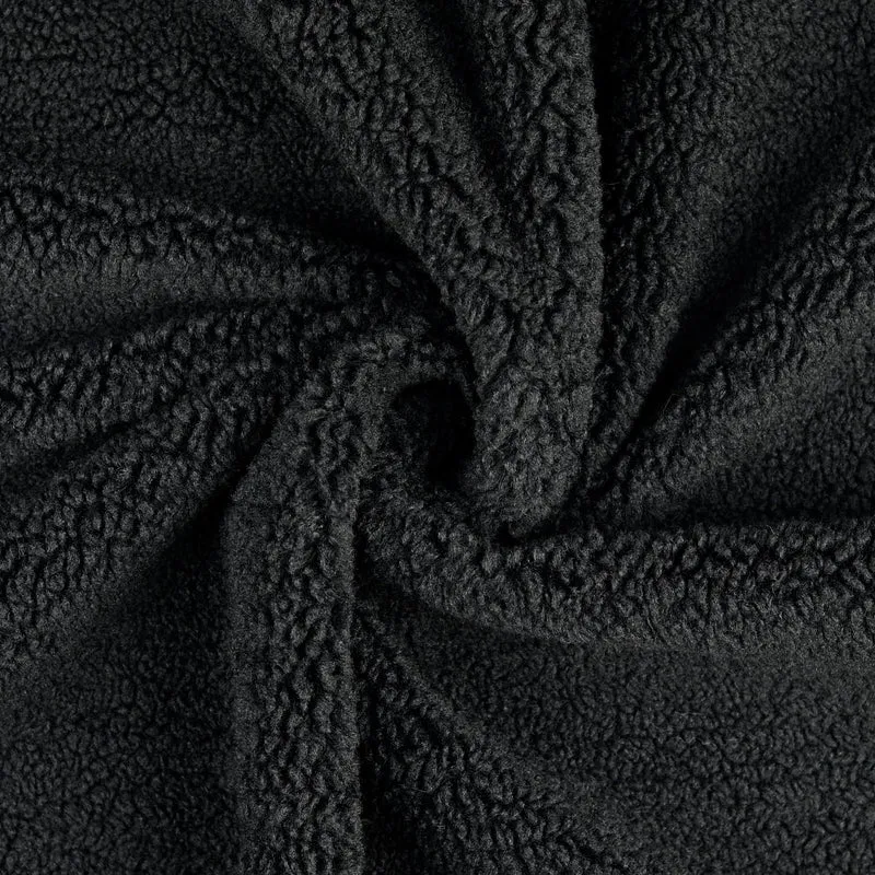 Teddyfleece mit Suedeabseite - schwarz