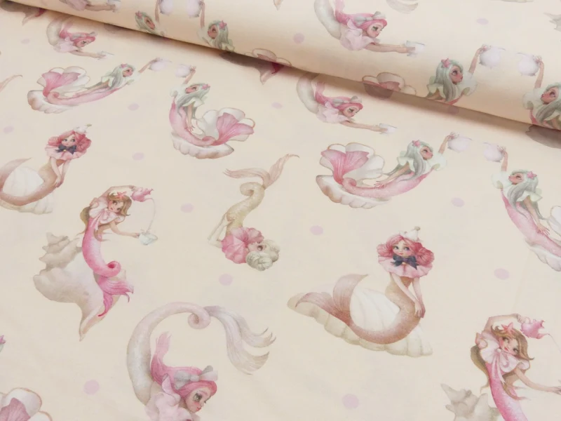 Baumwolljersey Digital Magic Mermaids Teatime