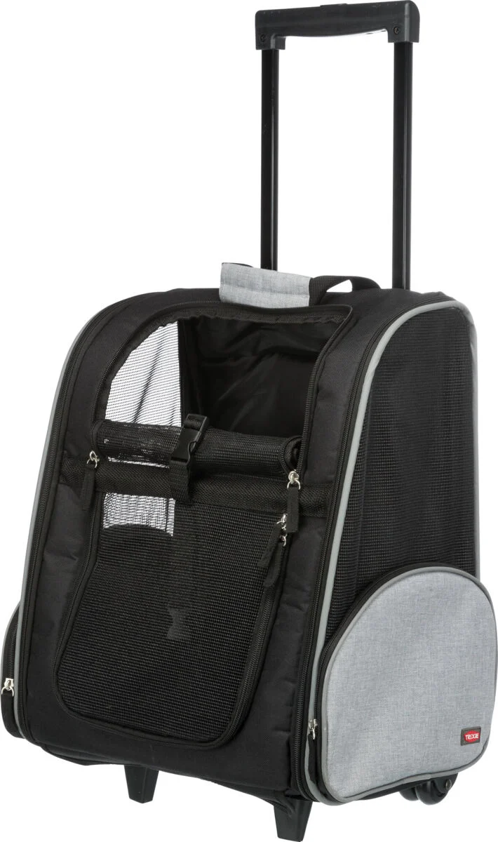 2in1 Rucksack-Trolley für Hunde und Katzen aus Meshmaterial mit Außentaschen