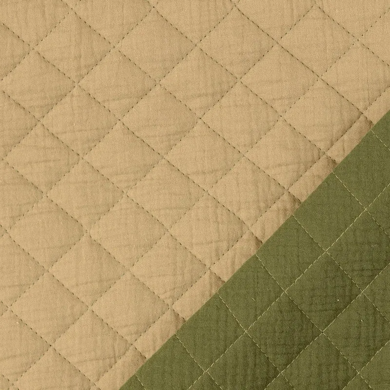 Doubleface Musselin Stepper khaki/beige