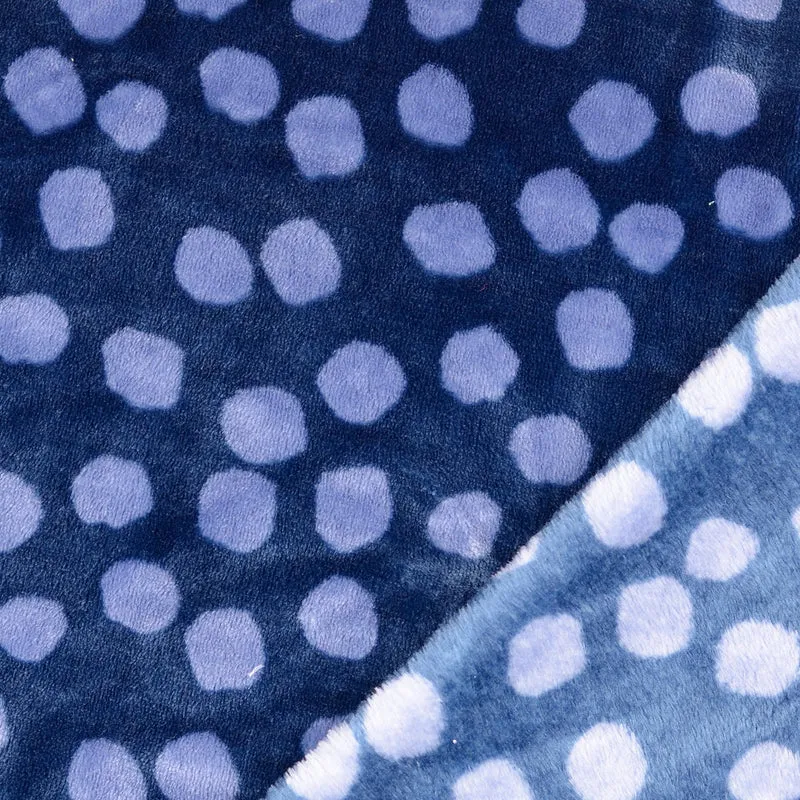 Wellnessfleece Tupfen - blau