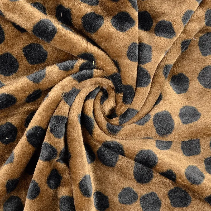 Wellnessfleece Tupfen - braun