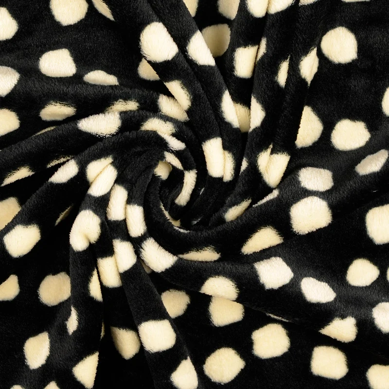 Wellnessfleece Tupfen - schwarz
