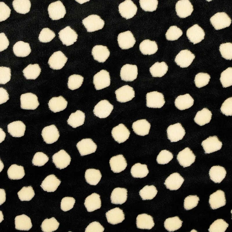 Wellnessfleece Tupfen - schwarz