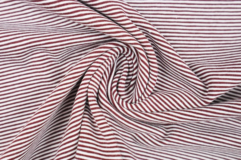Baumwolljersey Fineline Stripes - aubergine