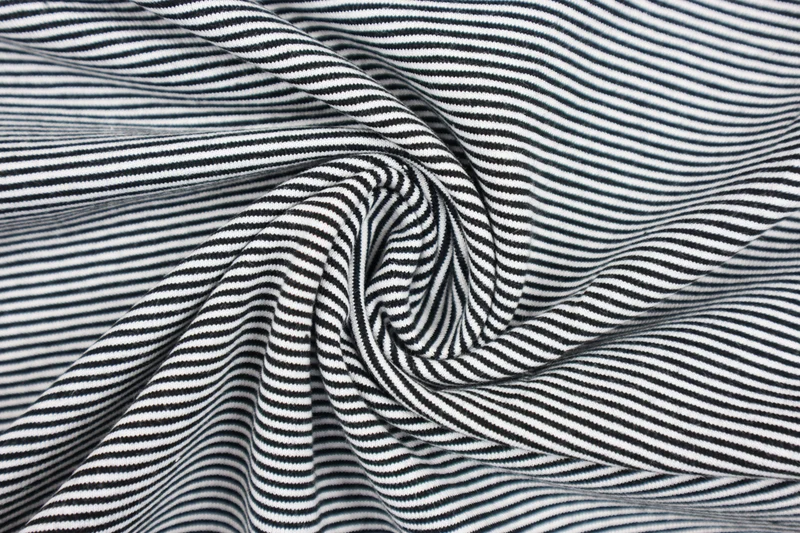 Baumwolljersey Fineline Stripes - schwarz