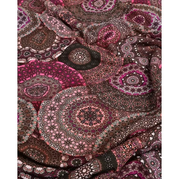 Bambusjersey Mandala - pink/braun