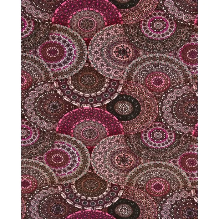 Bambusjersey Mandala - pink/braun