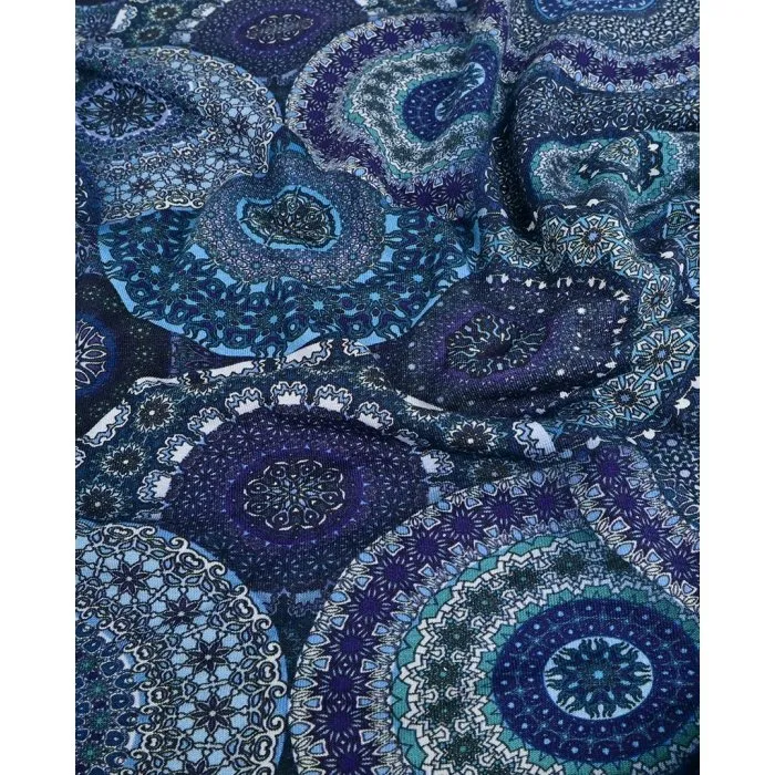 Bambusjersey Mandala - blau