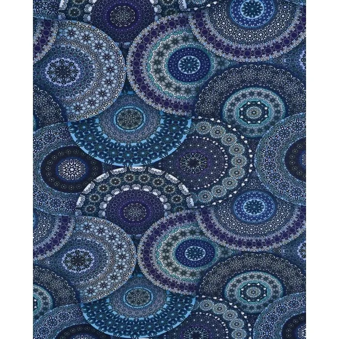 Bambusjersey Mandala - blau