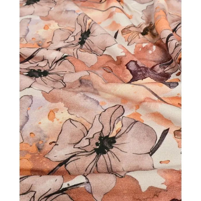 Bambusjersey Natural Flower