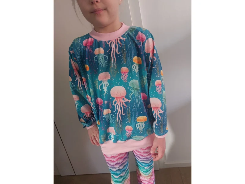 Baumwolljersey Digital Jellyfish