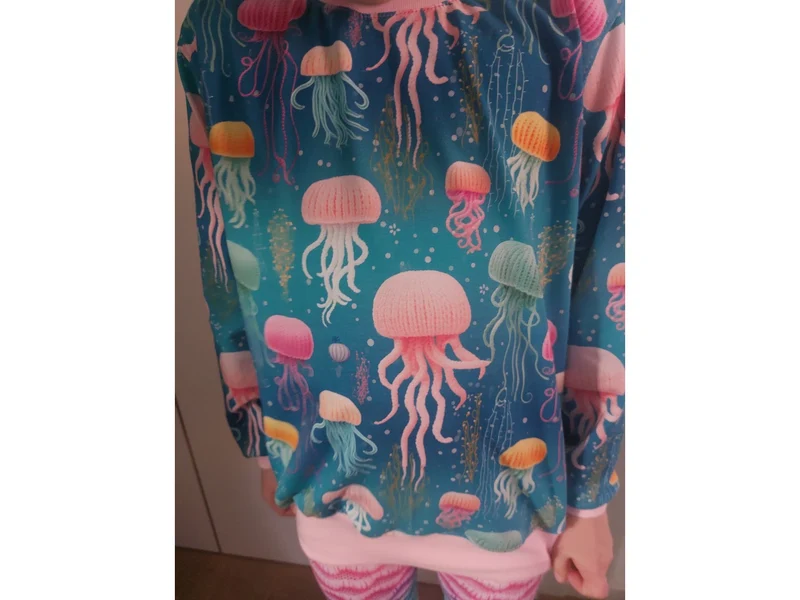 Baumwolljersey Digital Jellyfish
