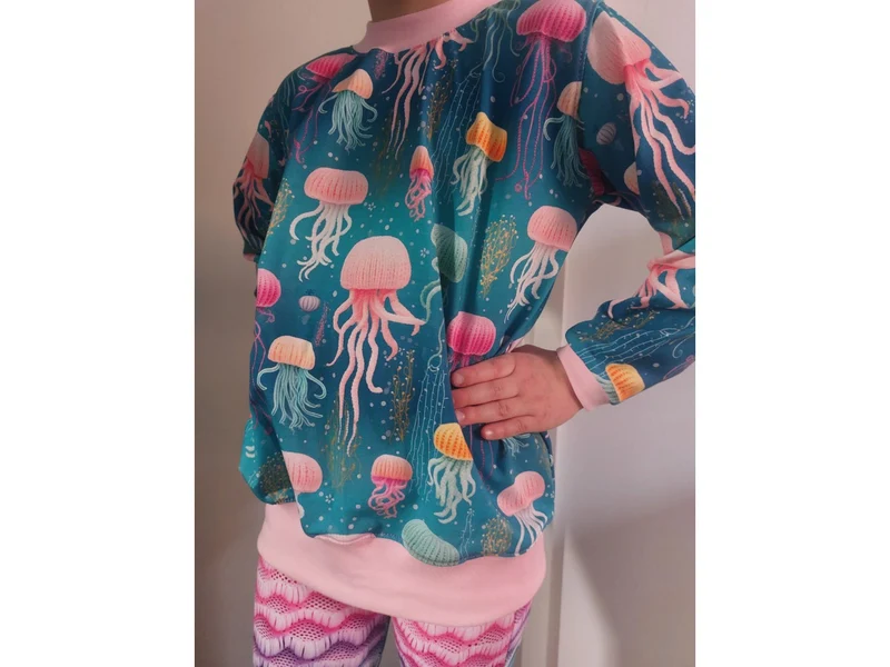 Baumwolljersey Digital Jellyfish