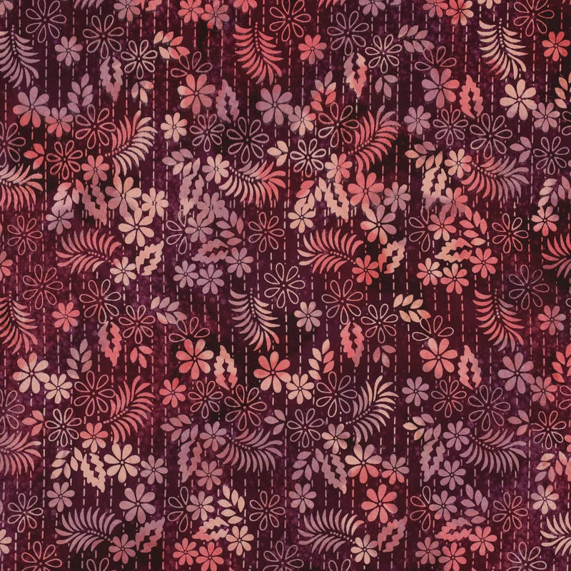 Handgefertigte Batik Viskose - brombeer