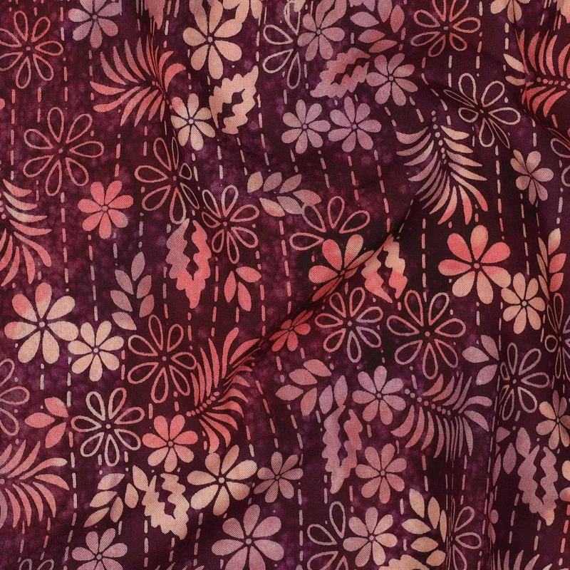 Handgefertigte Batik Viskose - brombeer