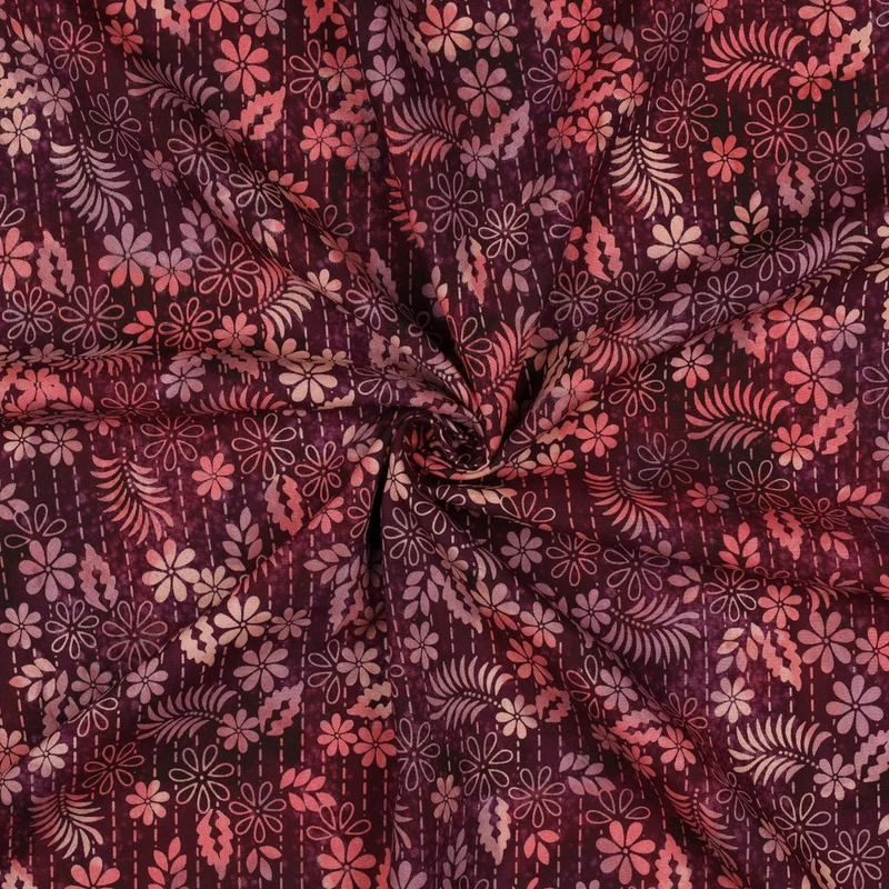 Handgefertigte Batik Viskose - brombeer