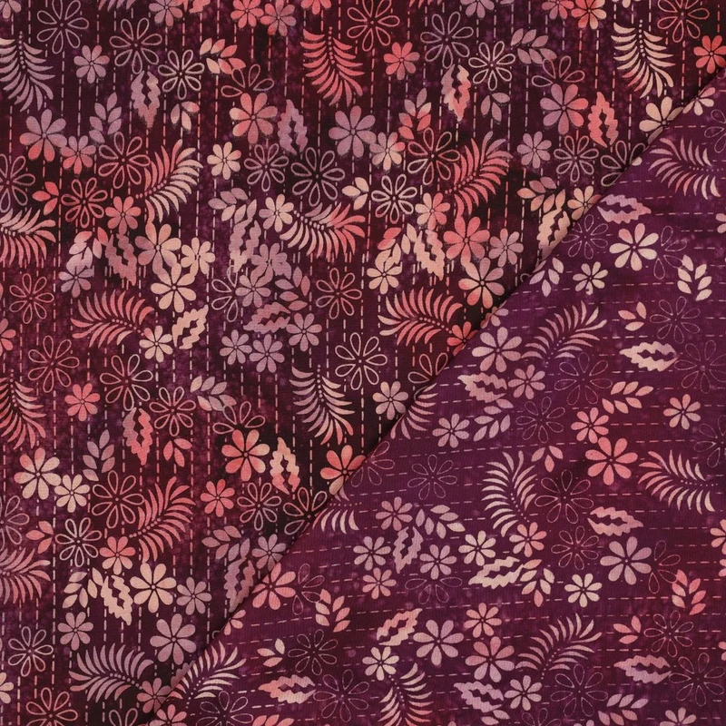 Handgefertigte Batik Viskose - brombeer