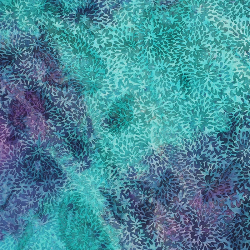 Handgefertigte Batik Viskose - türkis