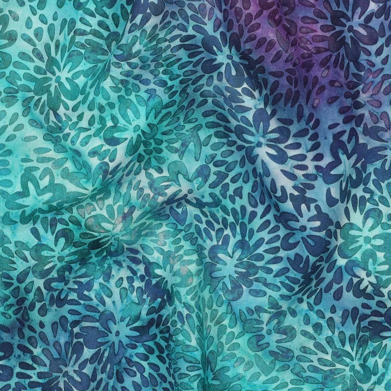 Handgefertigte Batik Viskose - türkis