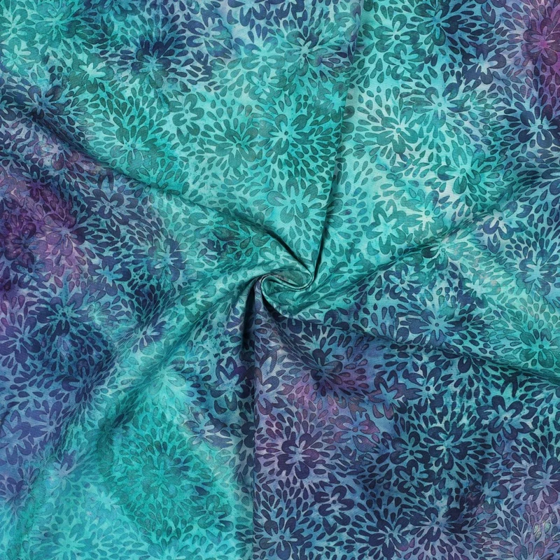 Handgefertigte Batik Viskose - türkis