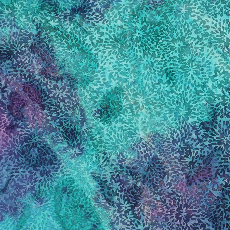 Handgefertigte Batik Viskose - türkis