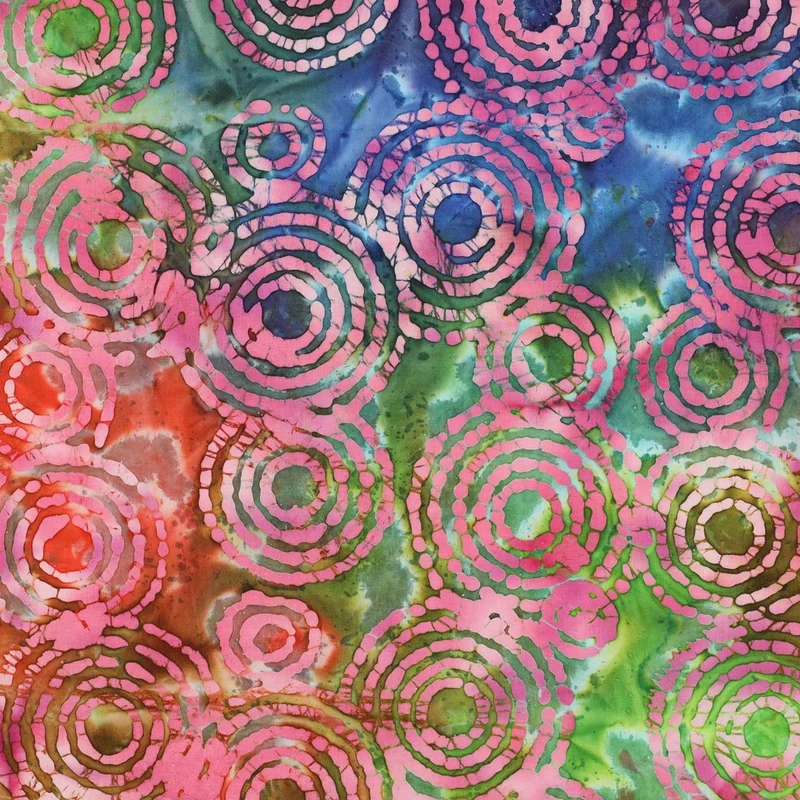 Handgefertigte Batik Baumwolle - multicolor