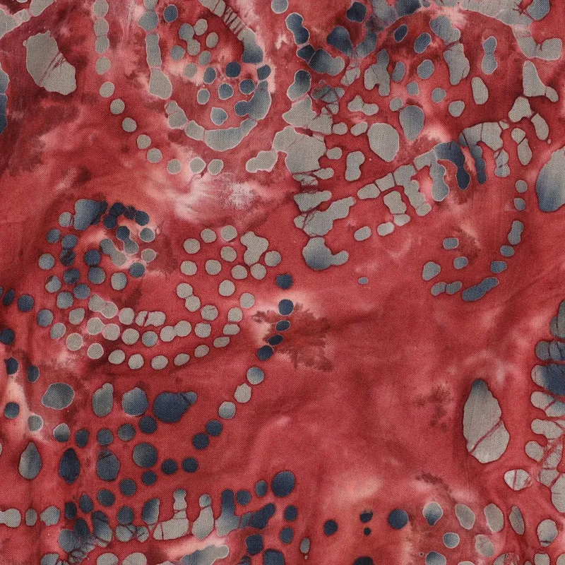 Handgefertigte Batik Baumwolle - dunkelrot