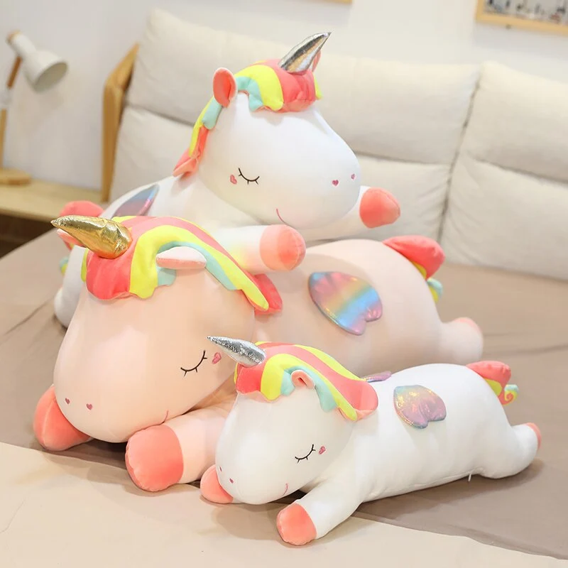 Buntes schlafendes Einhorn Kuscheltier 60cm bis 100cm