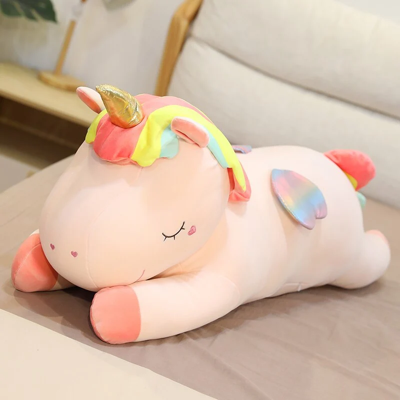 Buntes schlafendes Einhorn Kuscheltier 60cm bis 100cm