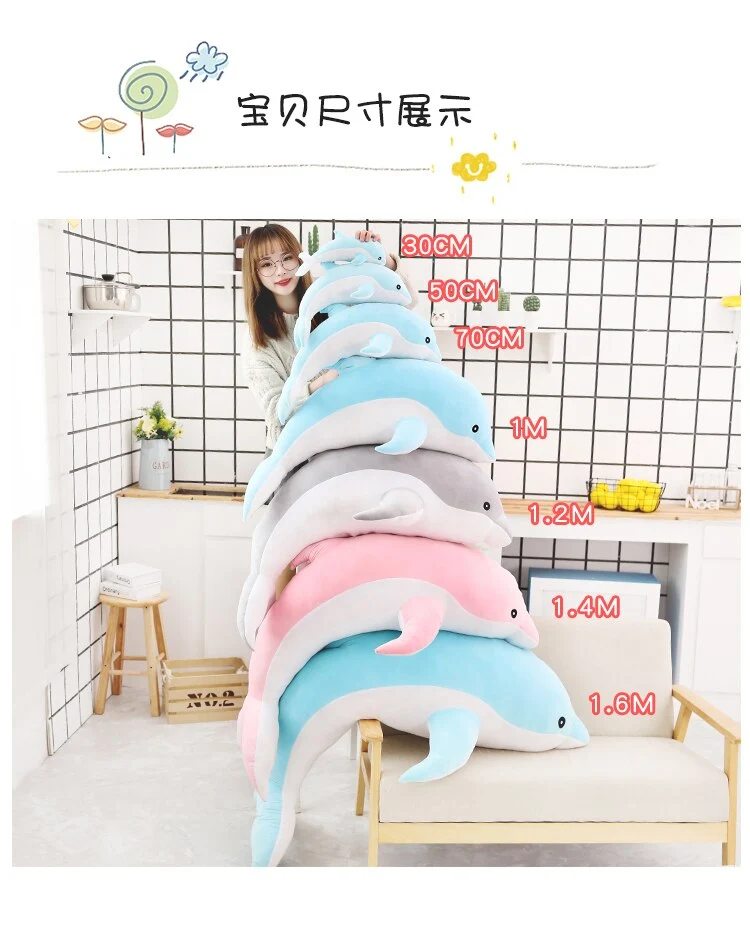 XXL Deflin Stofftier (ca. 50cm bis 160cm) Delphin Plüschtier