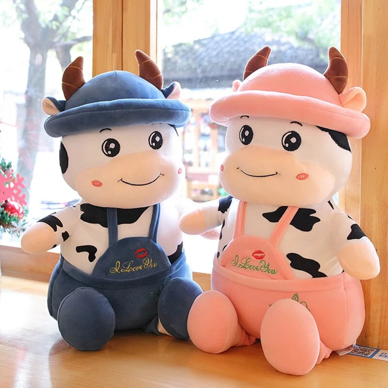 50/80cm Kawaii Lustige Kuh Stofftier