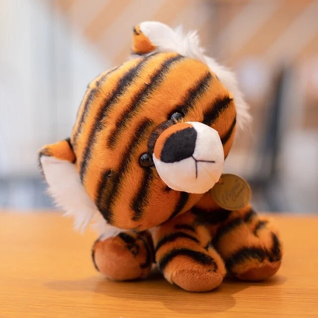 Lustige Stofftiere in Cartoon Optik: Tiger, Elefant, Eule, Hippo, Bär, Frosch, Schweinchen, Husky, Leopard zur Wahl
