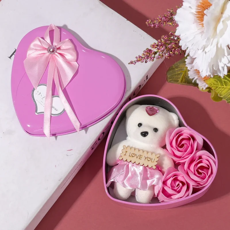 Plüschtier Herz Geschenkbox – Kuscheltier - Stofftier Rosen