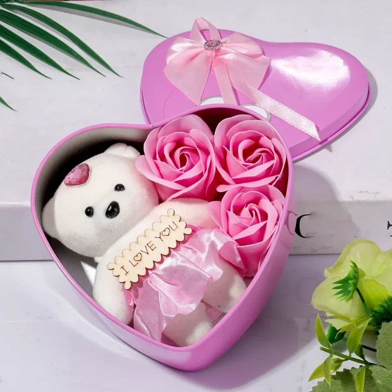 Plüschtier Herz Geschenkbox – Kuscheltier - Stofftier Rosen