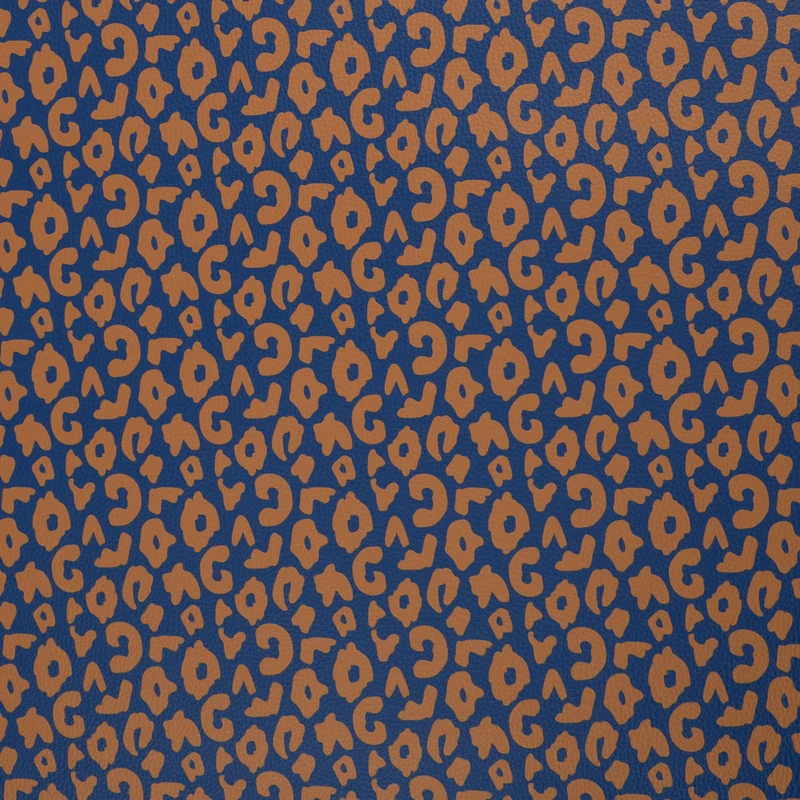 Kunstleder Happy Collection Leo by Cherry Picking - 596 marine/ocker