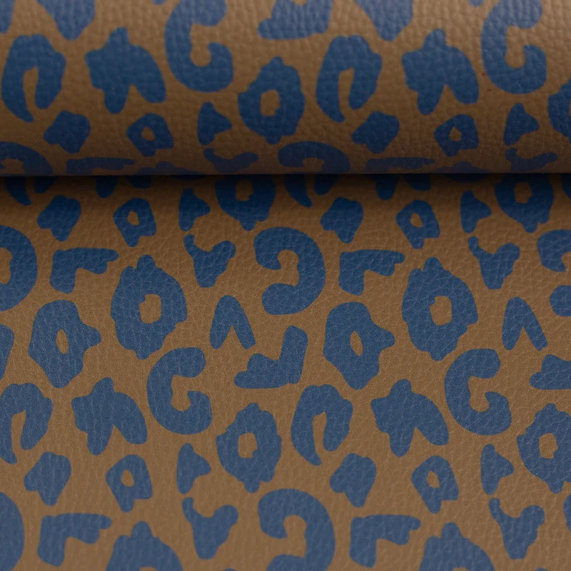 Kunstleder Happy Collection Leo by Cherry Picking - 175 ocker/blau