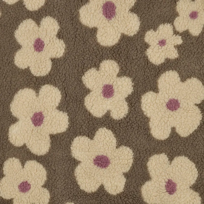 Teddy Stoff Jacquard Flowers - taupe