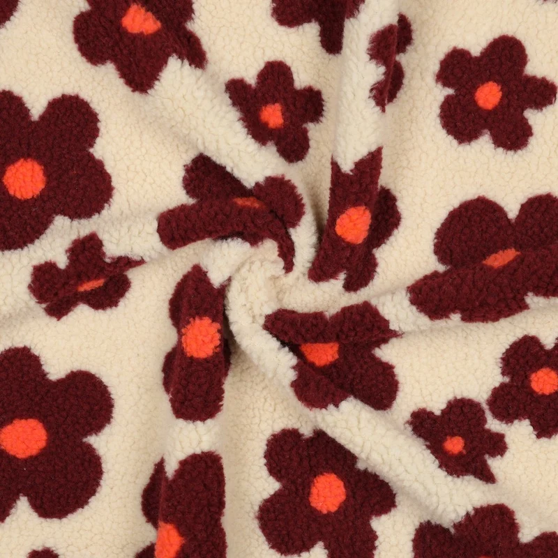 Teddy Stoff Jacquard Flowers - natur