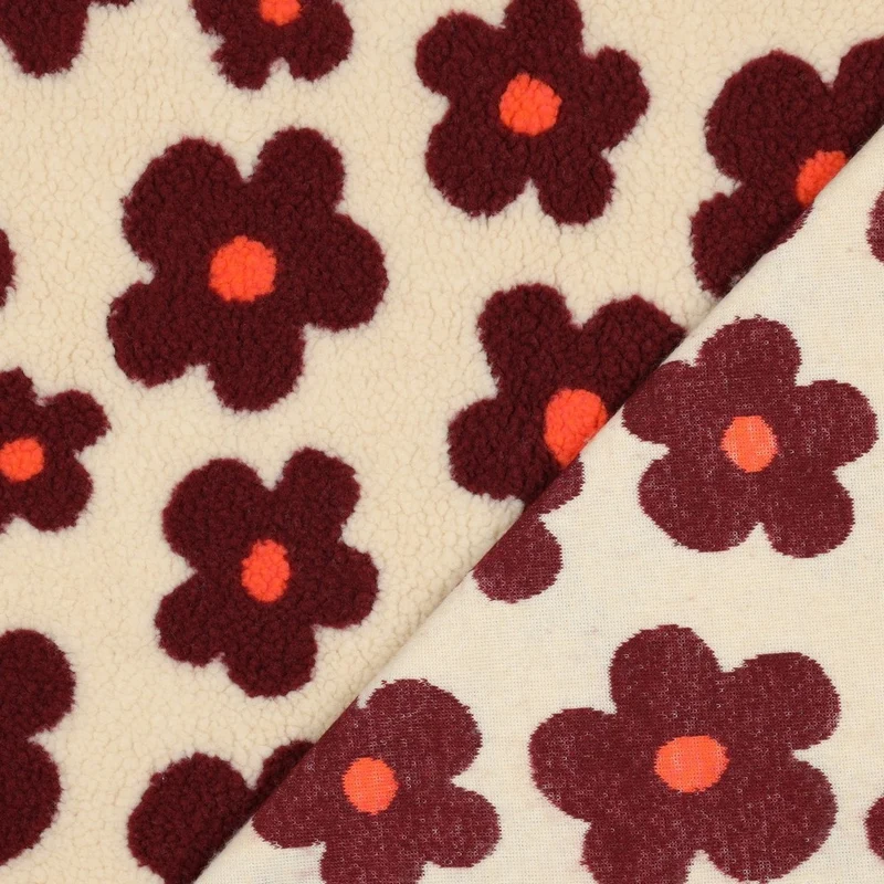 Teddy Stoff Jacquard Flowers - natur