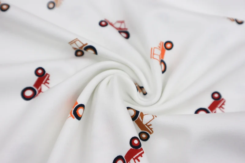 Baumwolljersey Kleiner Traktor - orange/rot