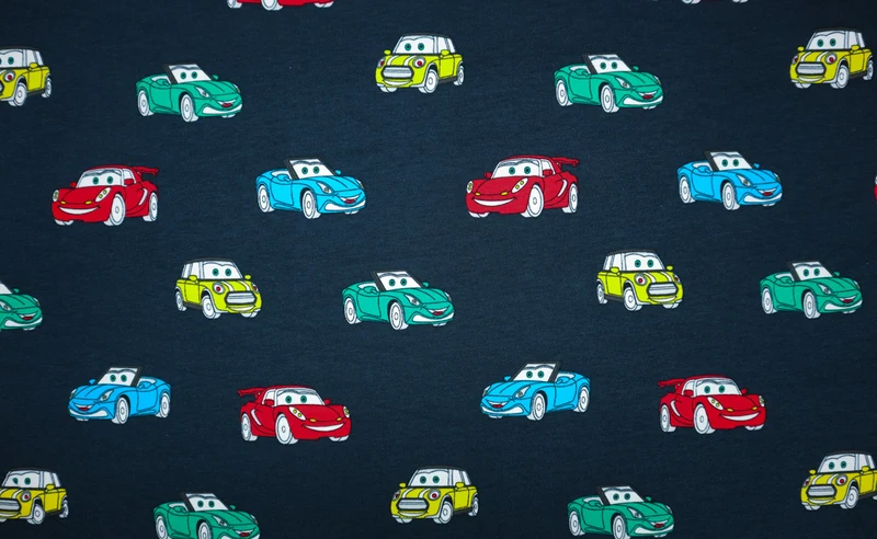Baumwolljersey Niklas Cars - dunkelblau