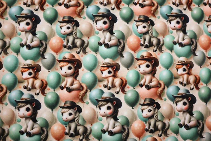 French Terry Pony Balloon