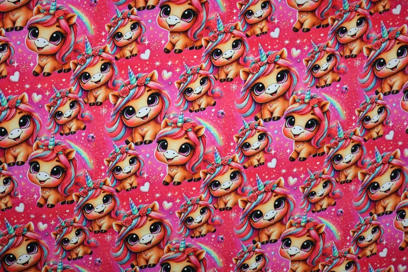 Baumwolljersey Digital Pinky Unicorn