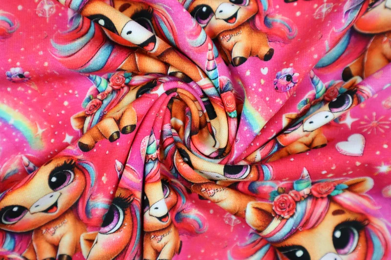 Baumwolljersey Digital Pinky Unicorn